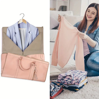 MALETA PLEGABLE "Rosada - Negra - Beige"