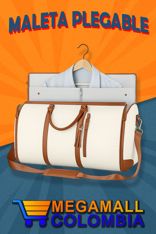 MALETA PLEGABLE "Rosada - Negra - Beige"